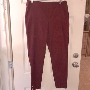 Kim Rogers Burgundy Size 12 Women’s Pants Back Pockets Pull On Pre-Owned